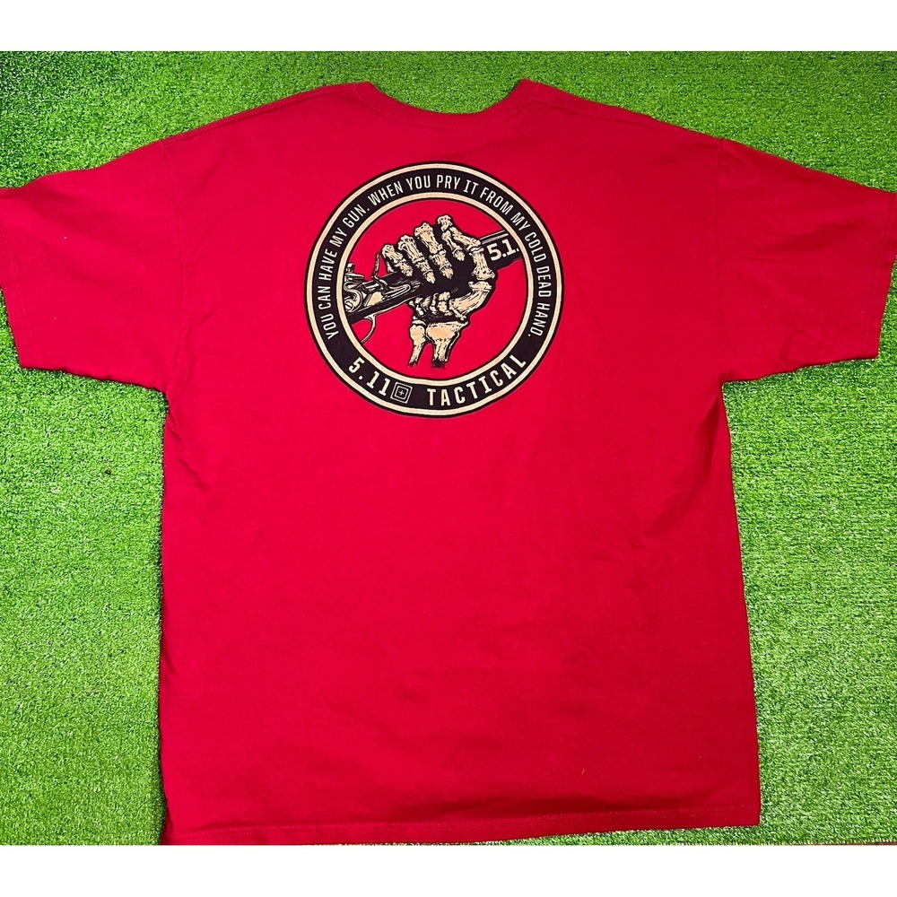 5.11 Tactical Shirt 2XL Guns 2A Graphic Red "Cold dead Hands" Right To Bear arms